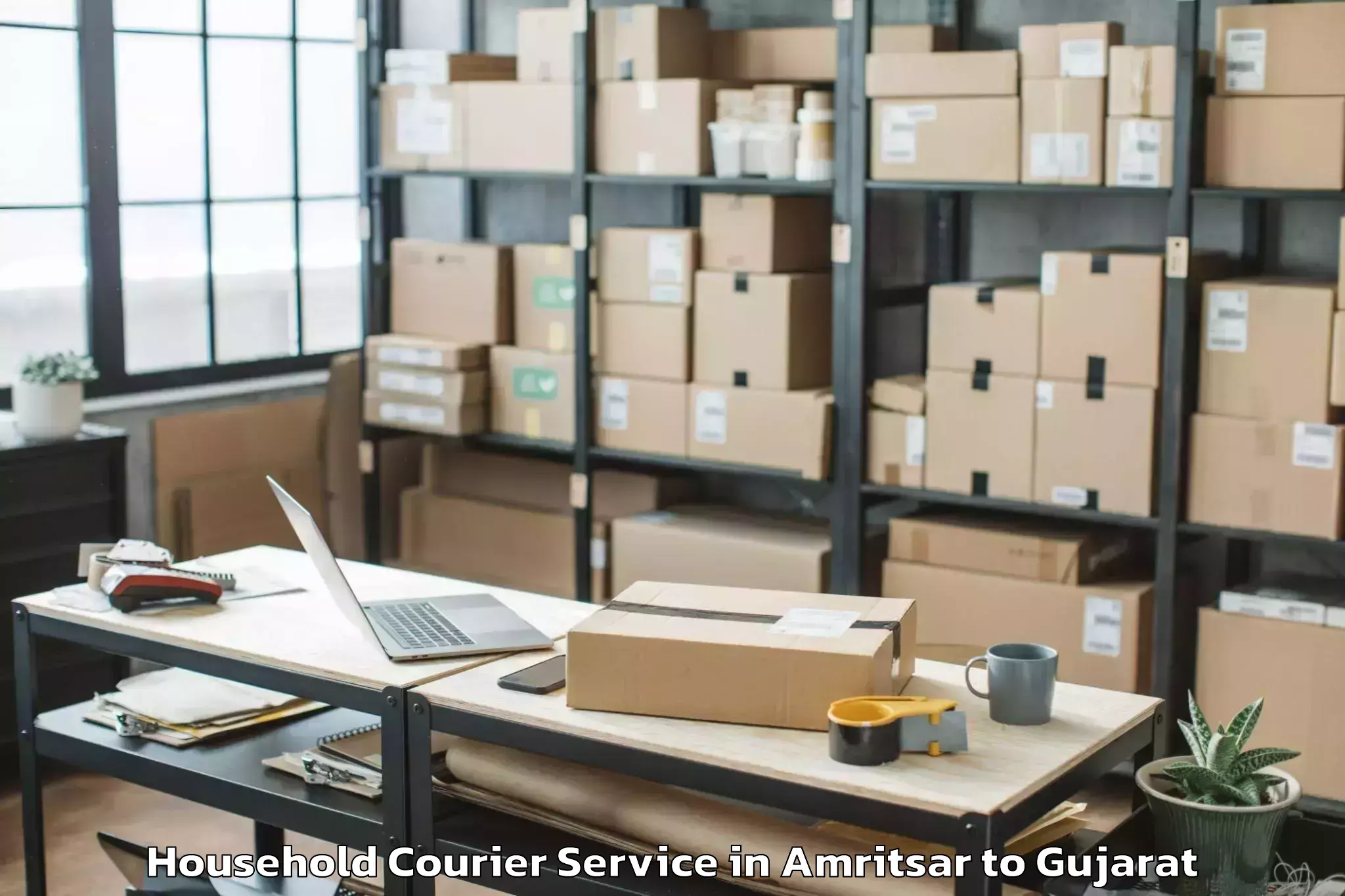 Book Amritsar to Thasra Household Courier